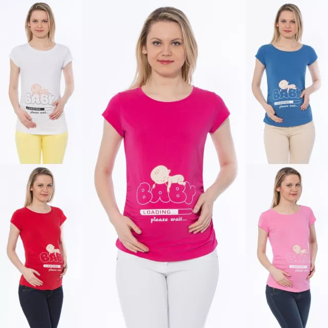 Umstandsmode T-Shirt Motiv Schwangerschaft Geschenk Baby Loading Süßen Aufdruck