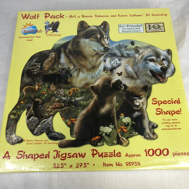Animal Puzzle Wolf Pack Wild Animals 1000 Piece Adult Jigsaw Puzzle Wall Art