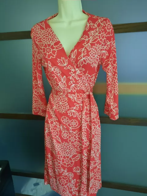 Diane Von Furstenberg Wrap Dress New Julian Two Mini Red White Sz 10 Medium