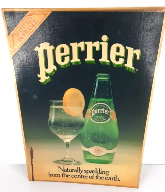 Perrier Sparkling Water Sign Cardboard And Plastic Sign