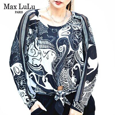 Max LuLu 2021 Chinese Spring Style Designer Clothes Ladies Printed Vintage