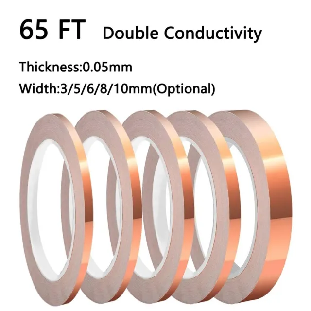 Premium EMI Shielding Copper Foil Tape 65ft Length Reliable Protection
