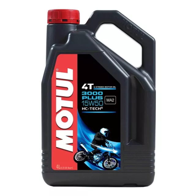 MOTUL 3000 PLUS 15W50 4 Stroke Motor Oil 4 Litre Semi Synthetic Motorcycle Oil