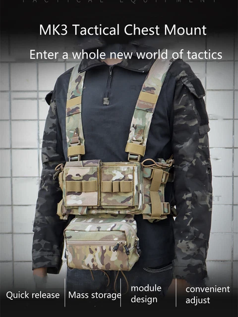 MK3 Micro Fight Chest Rig Chassis Tactical Carrier with Mag Pouches Cordura
