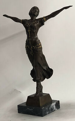 Girl Naked Art Deco Style Art Nouveau Bronze Sculpture Hot Cast Figure Figurine