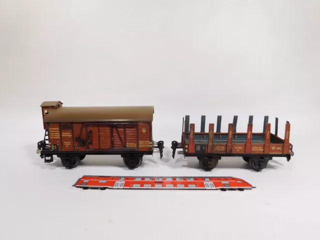 DU223-1# 2x Märklin Spur 0 Blech Güterwagen MÄNGEL DRG 17910 Gr 17720 R