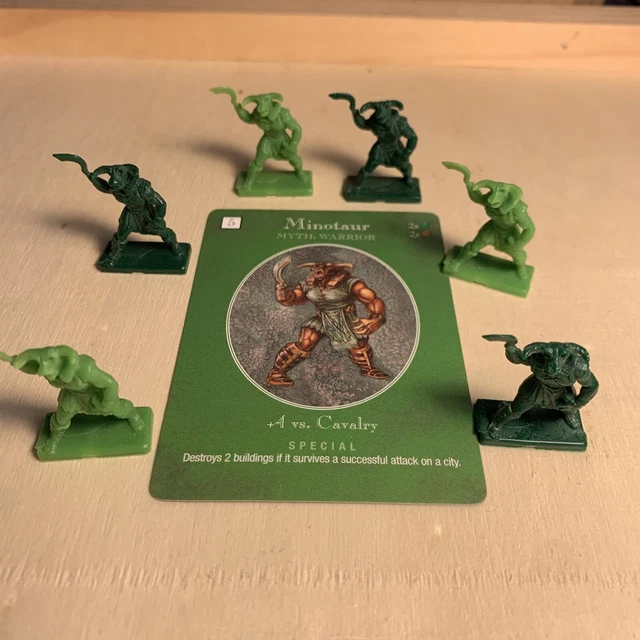 MINOTAUR 6 Tokens and Battle Card for AGE OF MYTHOLOGY Game Greek Parts
