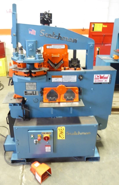 4" x 4" x 3/8" Scotchman Hydraulic Ironworker 5014-ET, 50 Ton, 3-Station Revolvi