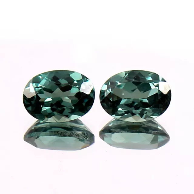 Natural Brazilian Green Paraiba Tourmaline Loose Oval Gemstone Cut Pair 7x5 MM