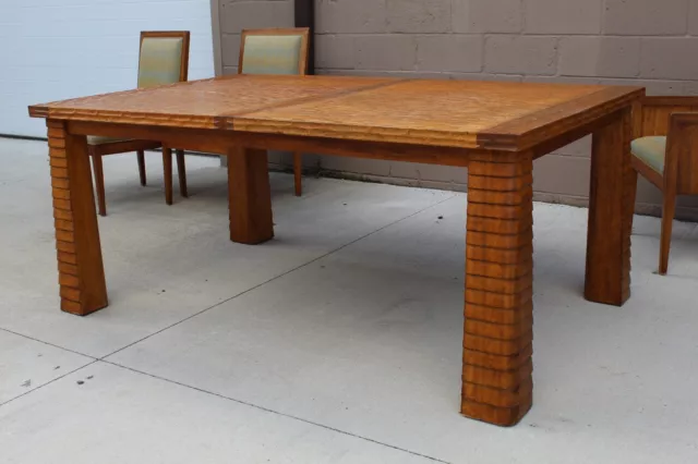 E.J. Victor Cuban Style Dining Table & Chairs Hand Scooped Wood 1980's E.J. Victor Cuban Style Dining Table & Chairs Hand Scooped Wood 1980's