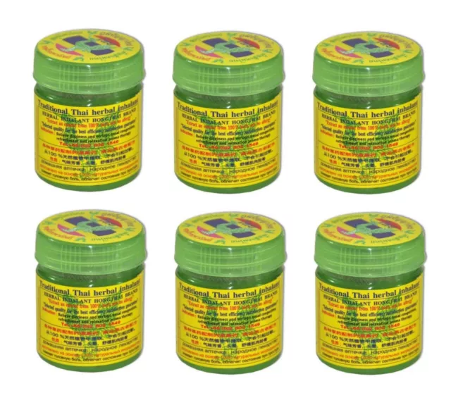 6X Hong Thai Hierba Inhaler Tailandesa Hierbas Aceites Esenciales Aromaterapia