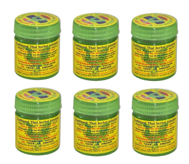 6X Hong Thai Hierba Inhaler Tailandesa Hierbas Aceites Esenciales Aromaterapia