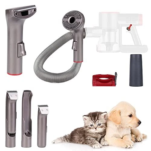 Dog Grooming Vacuum Attachment Kit, Pet Deshedding Brush for Shedding with Sl...