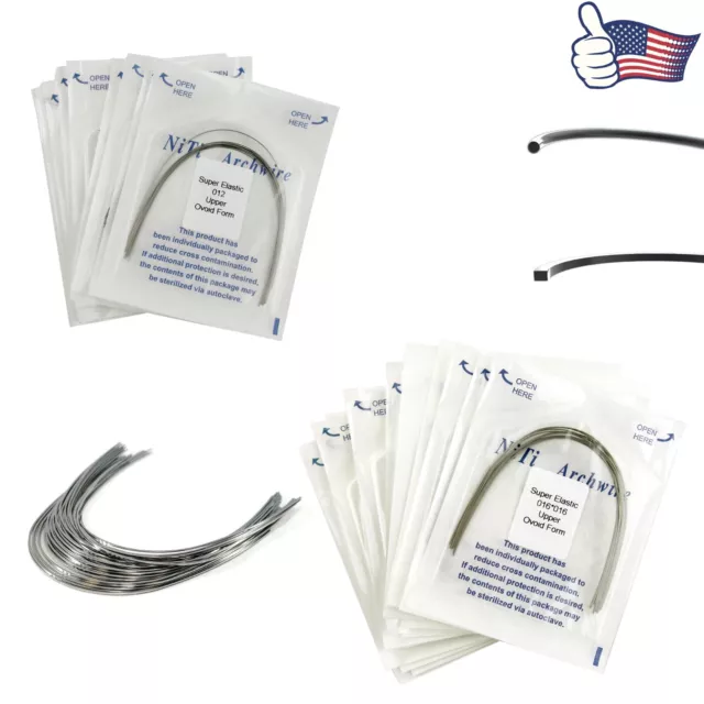 100PCS Dental Orthodontic Arch Wire Niti Super Elastic Round Rectangular Ovoid