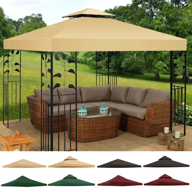 10'x10' Replacement Gazebo Canopy Upgraded Cover 2-Layer Patio Pavilion Sunshade