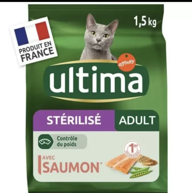 ULTIMA - 2x Packs De Croquettes - Chats Stérilisés Adultes - Saumon Et Orge