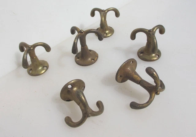 Vintage Iron Ceiling Hook Hanger Old Storage Antique Garage Brass Plated- £5each