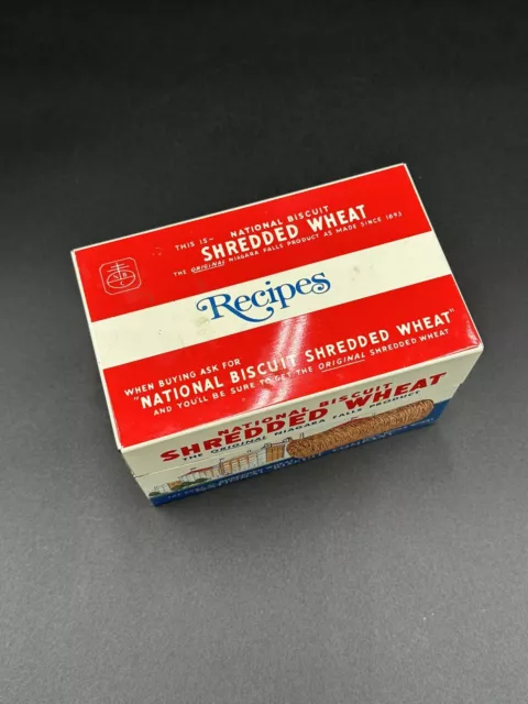 Vintage National Biscuit Company Shredded Wheat Advertising Metal Recipe Box 2