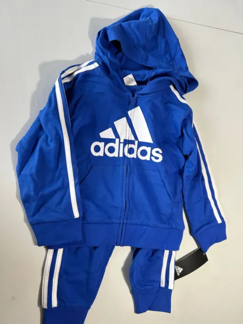 Adidas Blue Baby Boy 2 Piece Sweat Suit Size 3 T NWT