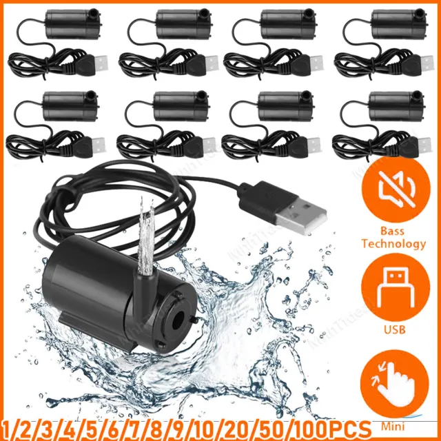 Mini Water Pump Small Mute Submersible 1 M USB Cable Garden Home Fountain LOT