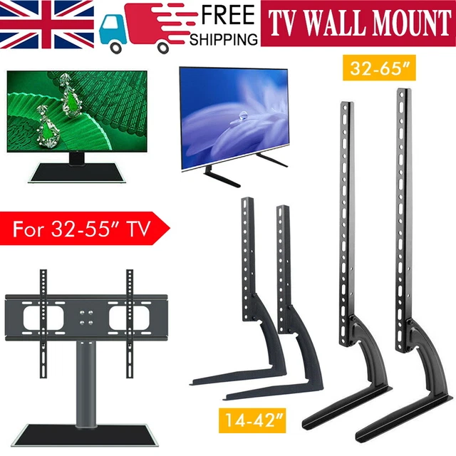 UNIVERSAL TABLE TOP TV Stand Bracket Base Adjust Pedestal Mount 1465
