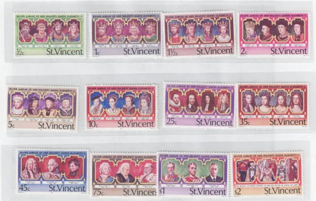 St. Vincent Islands British Royal Dinasty Kings and Queens set 1977 MLH AM