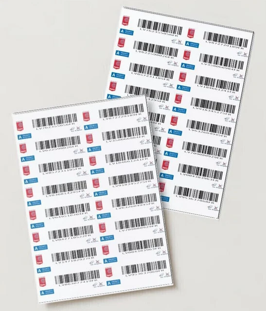 LOT 96 STICKERS EXPORT SUIVI agrées La Poste pour lettre suivie