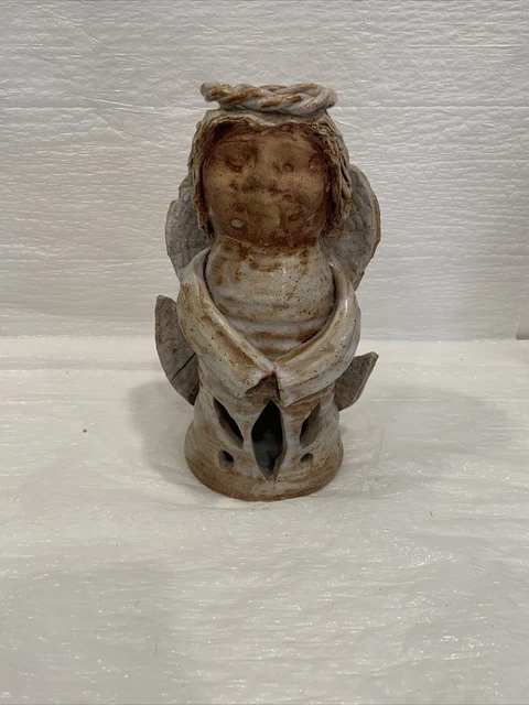 Vintage Handmade Angel Sculpture Heavy Ceramic One Of A Kind Item See Photos