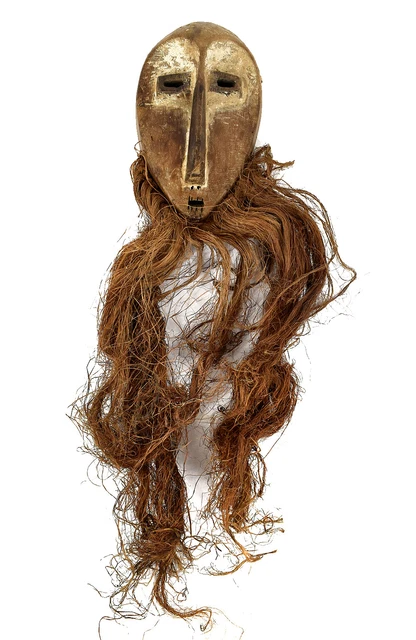Lega Mask Bwami Society Raffia Congo African Art