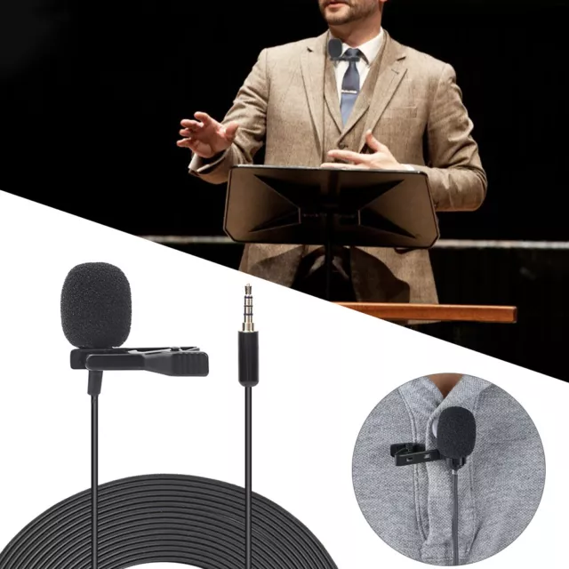 1.5 M Lavalier Microphone Omnidirectional Portable Clip-on Recording Microphone