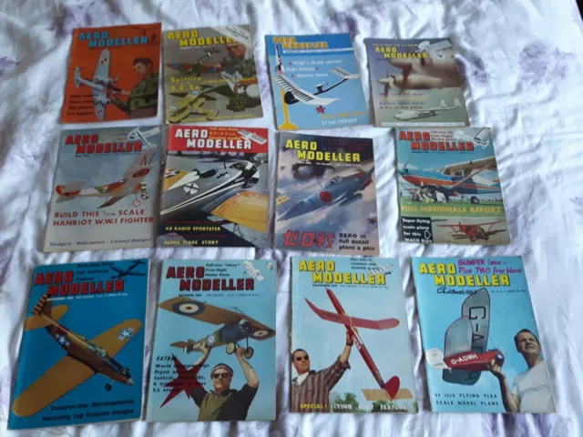 1963 Aero Modeller  Magazines Job Lot of 12.  Full Year. Jan to Dec. Vintage.