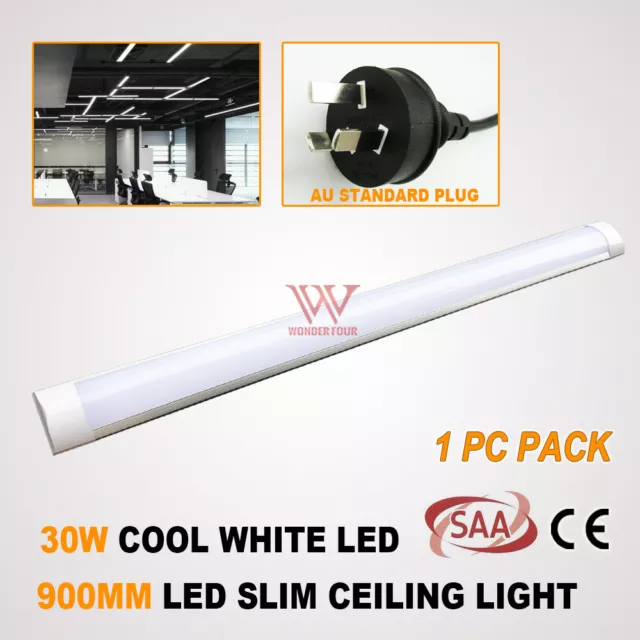 30W LED Batten Ceiling Lamp Fluorescent Tubes 90CM Flood Panel Down Light Bar T8