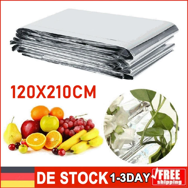 Folie Reflektionsfolie Pflanzen Glanz Gewächshausfolie Gartenfolie 2.1x1.2M DHL