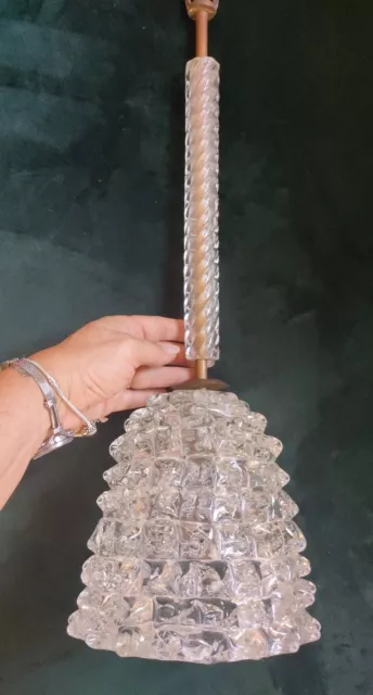 Lampadario Murano Barovier Toso Vetro Rostrato Rarissimo