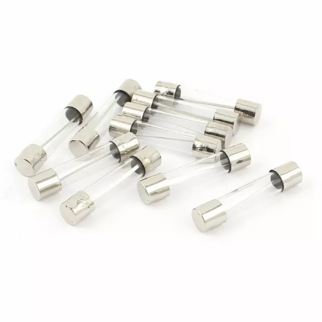Lot de 10 Fusibles en verre 250V 12A Coup rapide Tube 6mm x 30mm