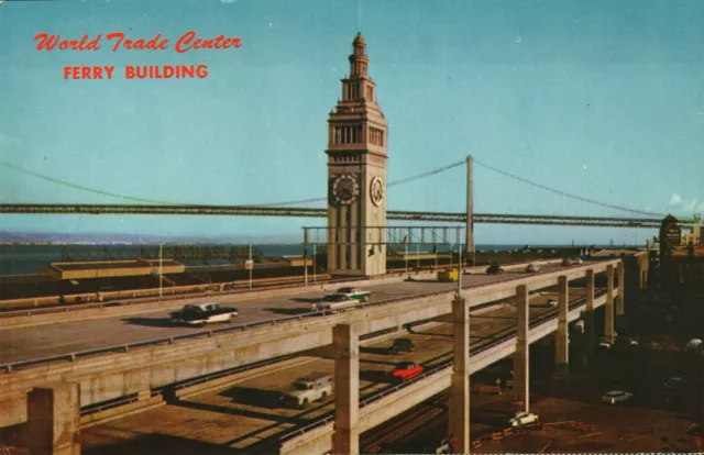 Postcard Embarcadero Skyway And Ferry Building San Francisco California CA