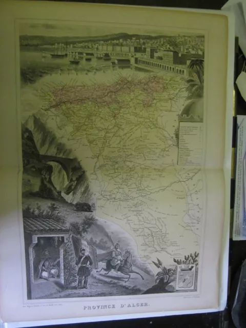 Ancienne carte Migeon dressée par Vuillemin de la Province d'Alger