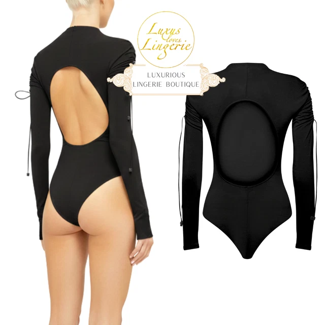 Body String Undiz Noir Avec Zip Doré Et Lacets - Taille M - Coton Et Dentelle - Neuf Avec Étiquettes