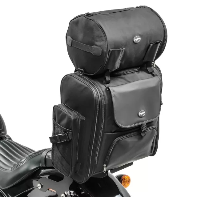 Sissybar Tasche mit Gepäckrolle für Chopper Craftride SXL Hecktasche gebraucht