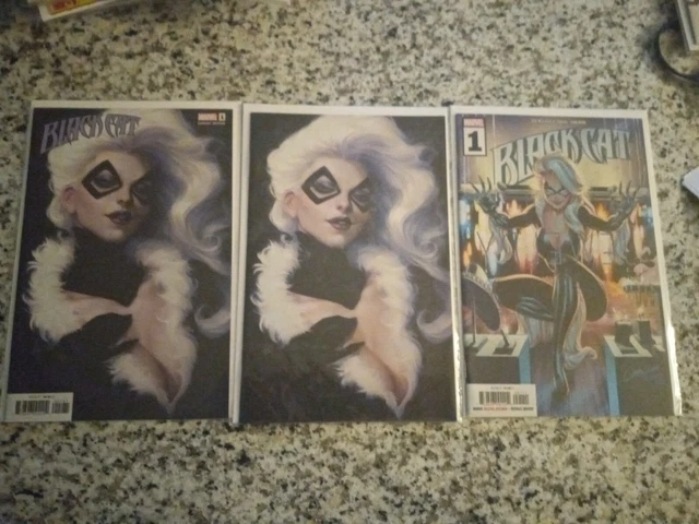 💥All NM💥set💥Black Cat #1 Artgerm 1:200 Virgin Variant lot 3 J Scott Campbell