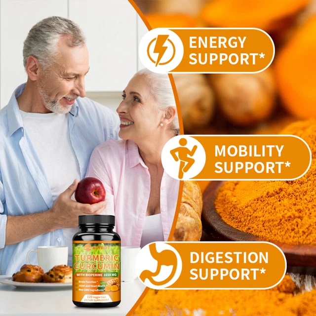 TURMERIC CURCUMIN CAPSULES Joint Support & pain Relief, Absorption