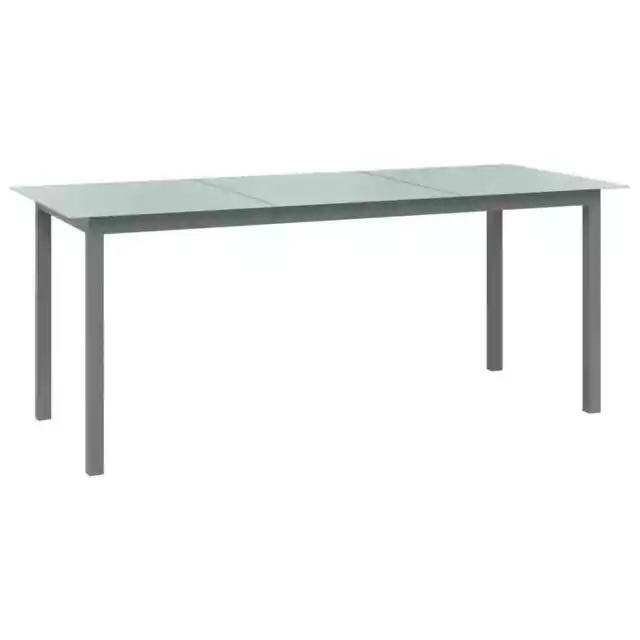 Table de jardin Gris clair 190x90x74 cm Aluminium et verre