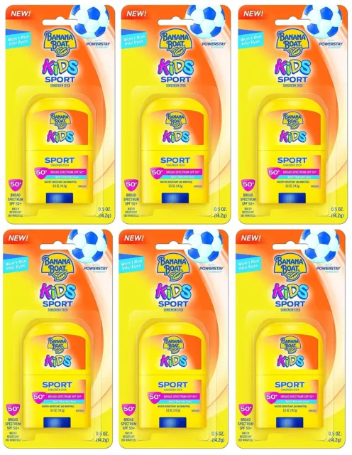 Barco Banana Spf 50+ Niños Palo Deportivo 0,5 Onzas (14 ml) (paquete de 6) vencimiento 12/24