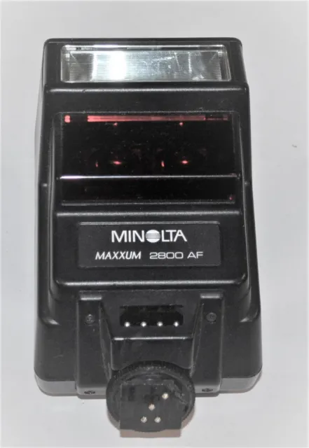 Minolta Maxxum 2800 Af Auto Shoe Mount Electronic Flash With Case Good