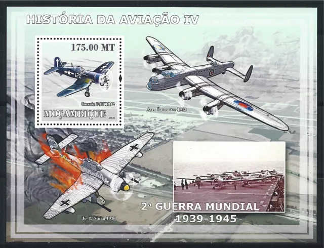 MOZAMBIQUE MOSAMBIK 2009 HISTORY OF AVIATION AIRCRAFT MNH MiNr: BLOCK 256 A