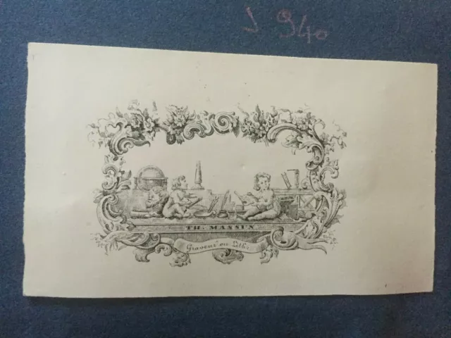 J940-Carte de Visite du XIXe Th. MASSUN  graveur en lithographie
