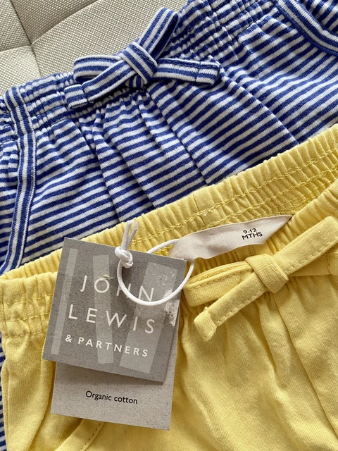 Pacchetto vestiti per bambina in cotone biologico John Lewis 9-12 mesi. Nuovo
