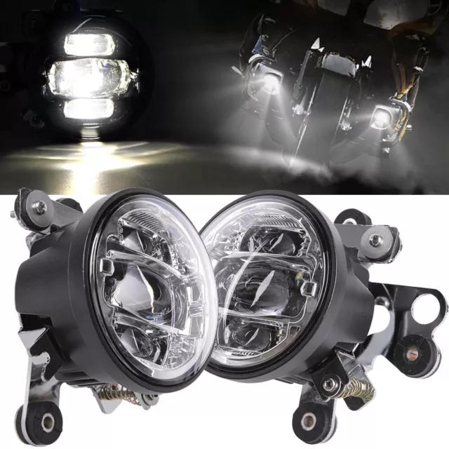 Chrome LED Fog Light w/Mounting Bracket For Honda Goldwing 1800 GL1800 2012-2017