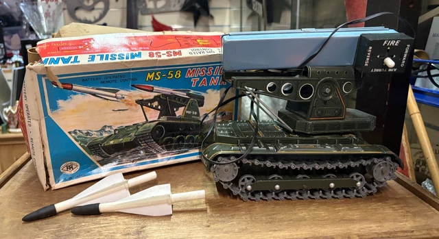 VINTAGE TINPLATE MODERN Toys Japan MS-58 Missile Tank 1960's