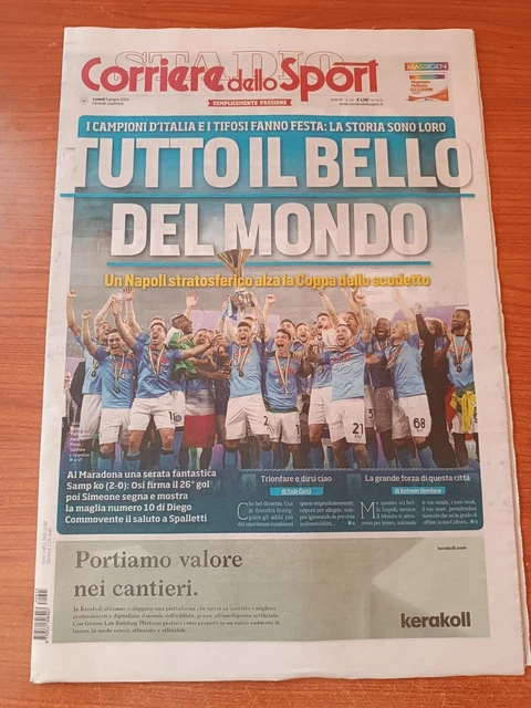 Corriere Dello Sport 25 Mai 2025 - Inserto 4e Scudetto Naples Champion - NEUF